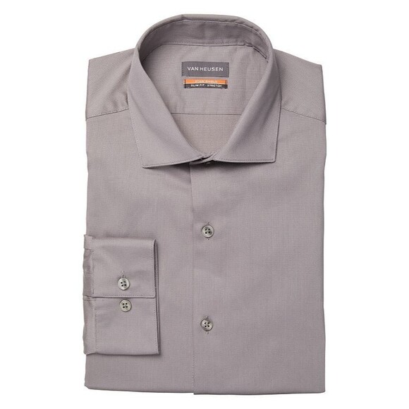 Van Heusen Men's Stain Shield Regular Fit Dress Shirt Steel Gray M 15-15.5/32-33 - Picture 1 of 1